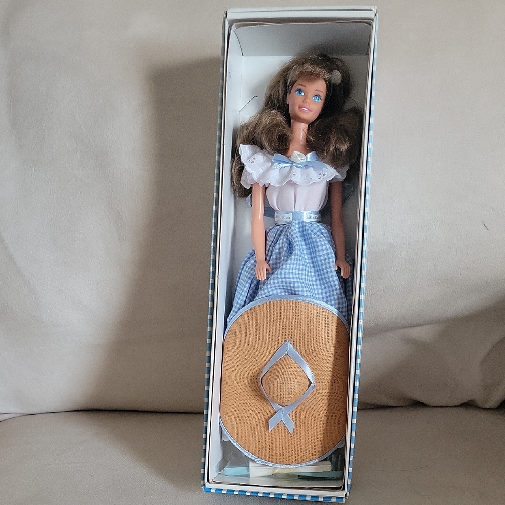 Barbie Little Debbie. Blue Gingham Doll with White Blouse